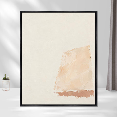 INVIN ART Framed Canvas 100% Handpainted Oil Painting Afternoon on Limewashed Walls Wall Art