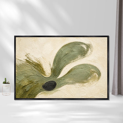 INVIN ART Framed Canvas 100% Handpainted Oil Painting Olive Petal Flow Wall Art