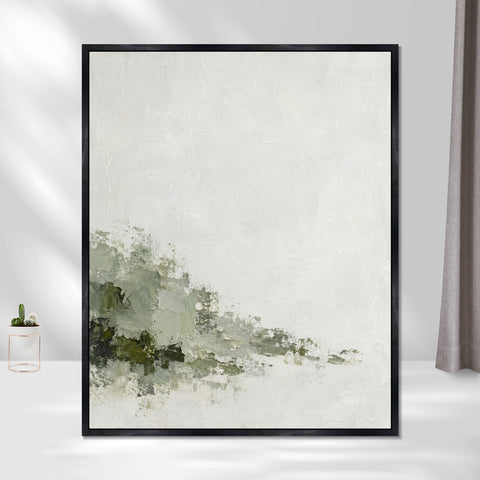 INVIN ART Framed Canvas 100% Handpainted Oil Painting Slow-Growing Moss Wall Art