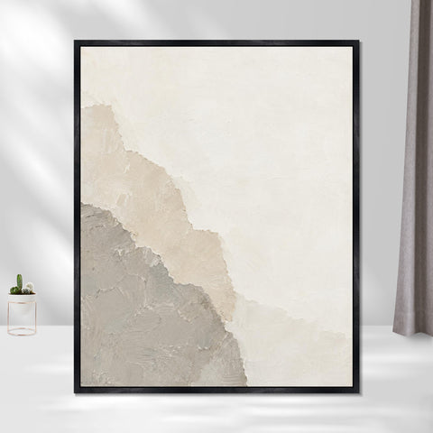 INVIN ART Framed Canvas 100% Handpainted Oil Painting Seams of Old Paper Wall Art