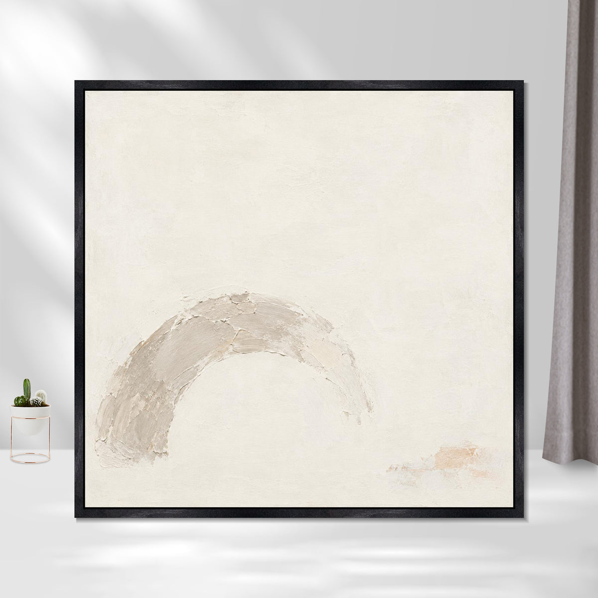 INVIN ART Framed Canvas 100% Handpainted Oil Painting Weathered Arch Wall Art