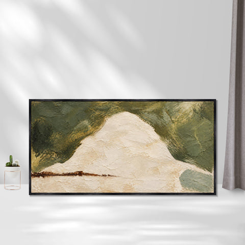 INVIN ART Framed Canvas 100% Handpainted Oil Painting Pale Hill Wall Art
