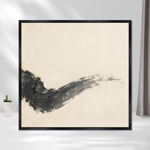 INVIN ART Framed Canvas 100% Handpainted Oil Painting A Breath of Ink Wall Art
