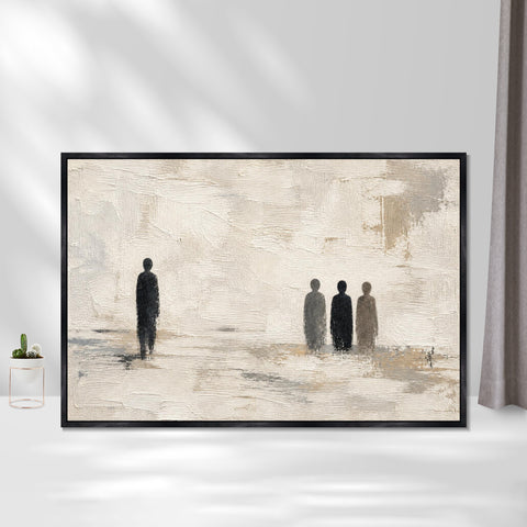 INVIN ART Framed Canvas 100% Handpainted Oil Painting Near and Far Wall Art