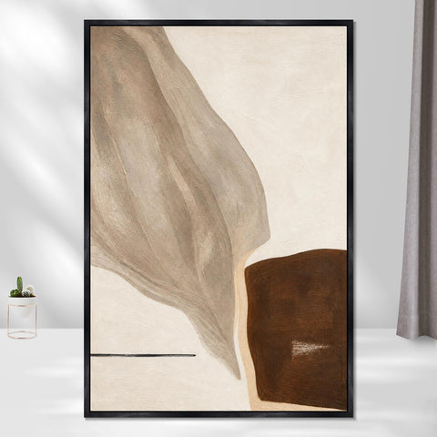 INVIN ART Framed Canvas 100% Handpainted Oil Painting A Pale Leaf Descending Wall Art