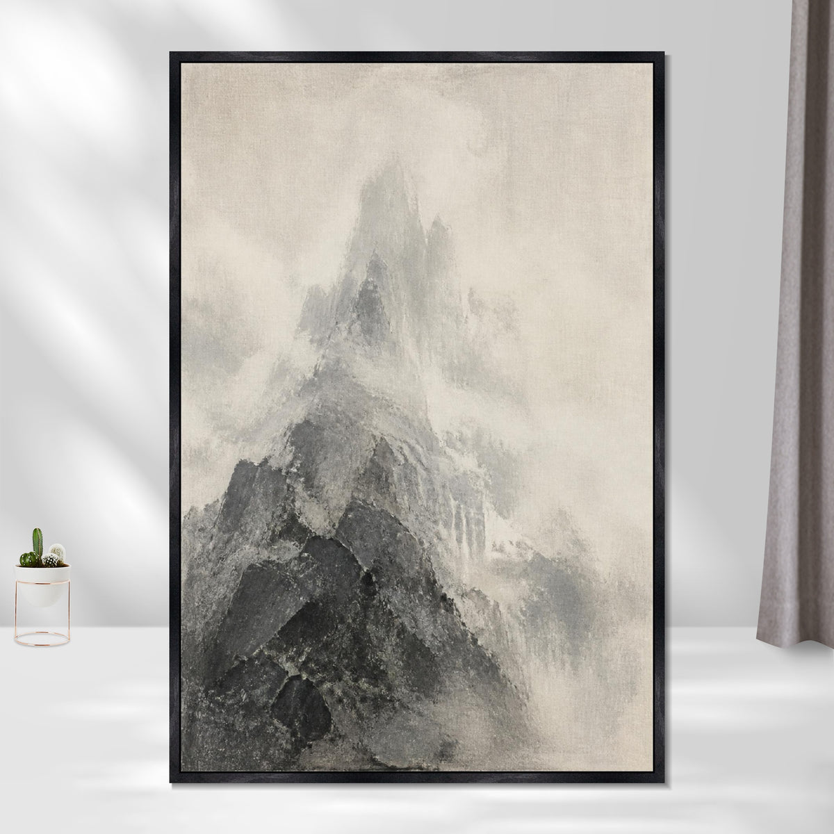 INVIN ART Framed Canvas 100% Handpainted Oil Painting The Unseen Summit Wall Art