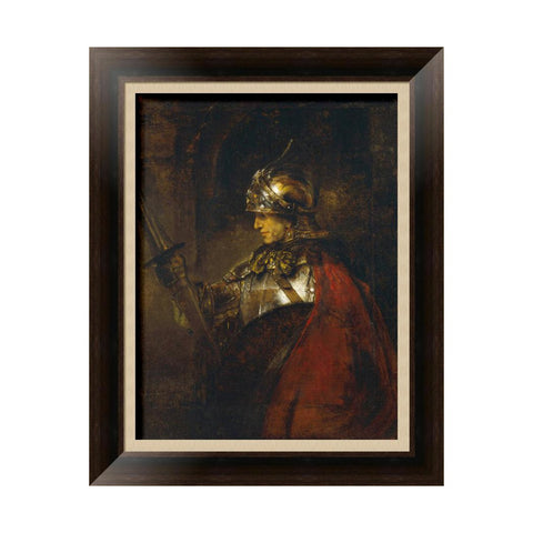 INVIN ART Framed Canvas Art Giclee Print A Man in Armour by Rembrandt Harmenszoon van Rijn Wall Art Living Room Home Office Decorations