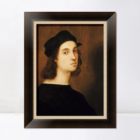 INVIN ART Framed Canvas Art Giclee Print Portrait of Raffaello Sanzio by Raphael/Raffaello Sanzio Wall Art Living Room Home Office Decorations