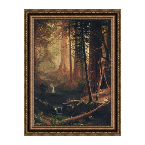 INVIN ART Framed Canvas Art Giclee Print Giant Redwood Trees of California 1874 by Albert Bierstadt Wall Art Living Room Home Office Decorations