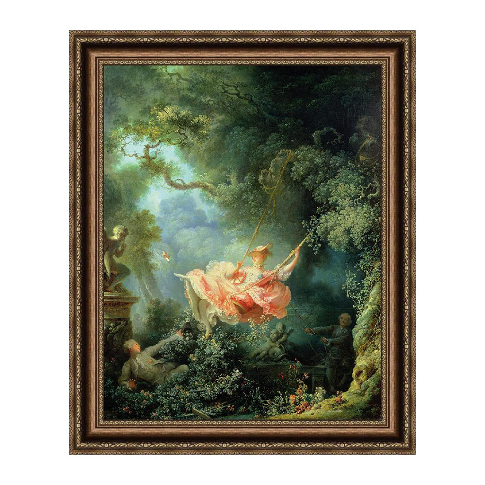 INVIN ART Framed Canvas Art Giclee Print The Swing by Jean Honore Fragonard Wall Art