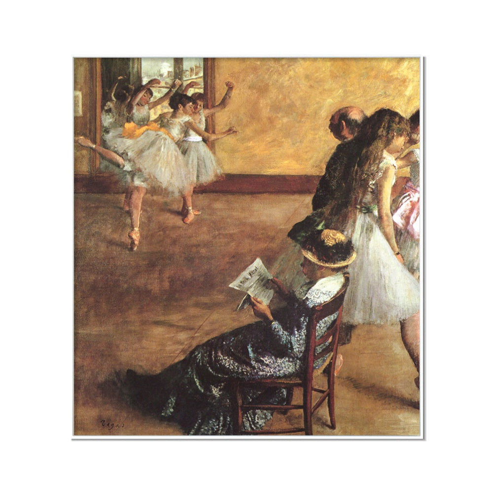 INVIN ART Framed Canvas Giclee Print Art Ballet Class by Edgar Degas Wall Art
