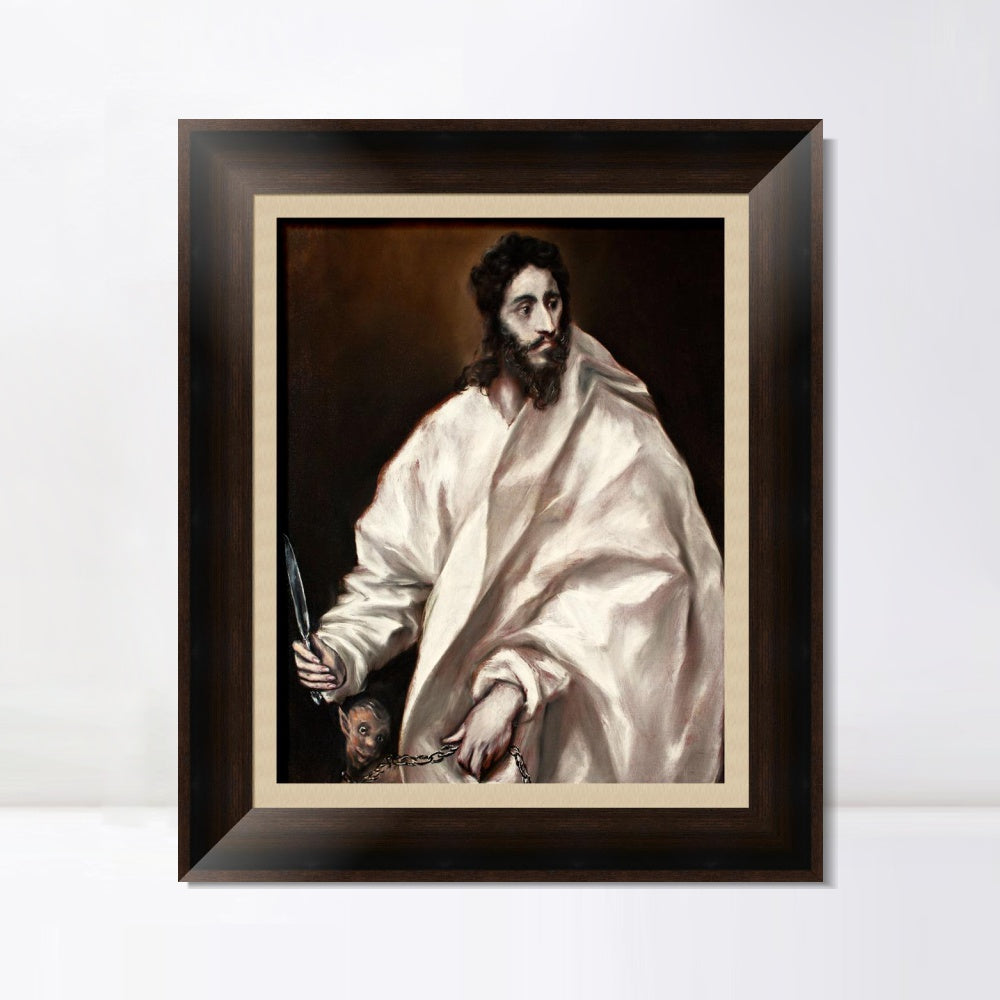 INVIN ART Framed Canvas Art Giclee Print Saint Bartholomew by El Greco Wall Art