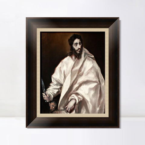 INVIN ART Framed Canvas Art Giclee Print Saint Bartholomew by El Greco Wall Art Living Room Home Office Decorations