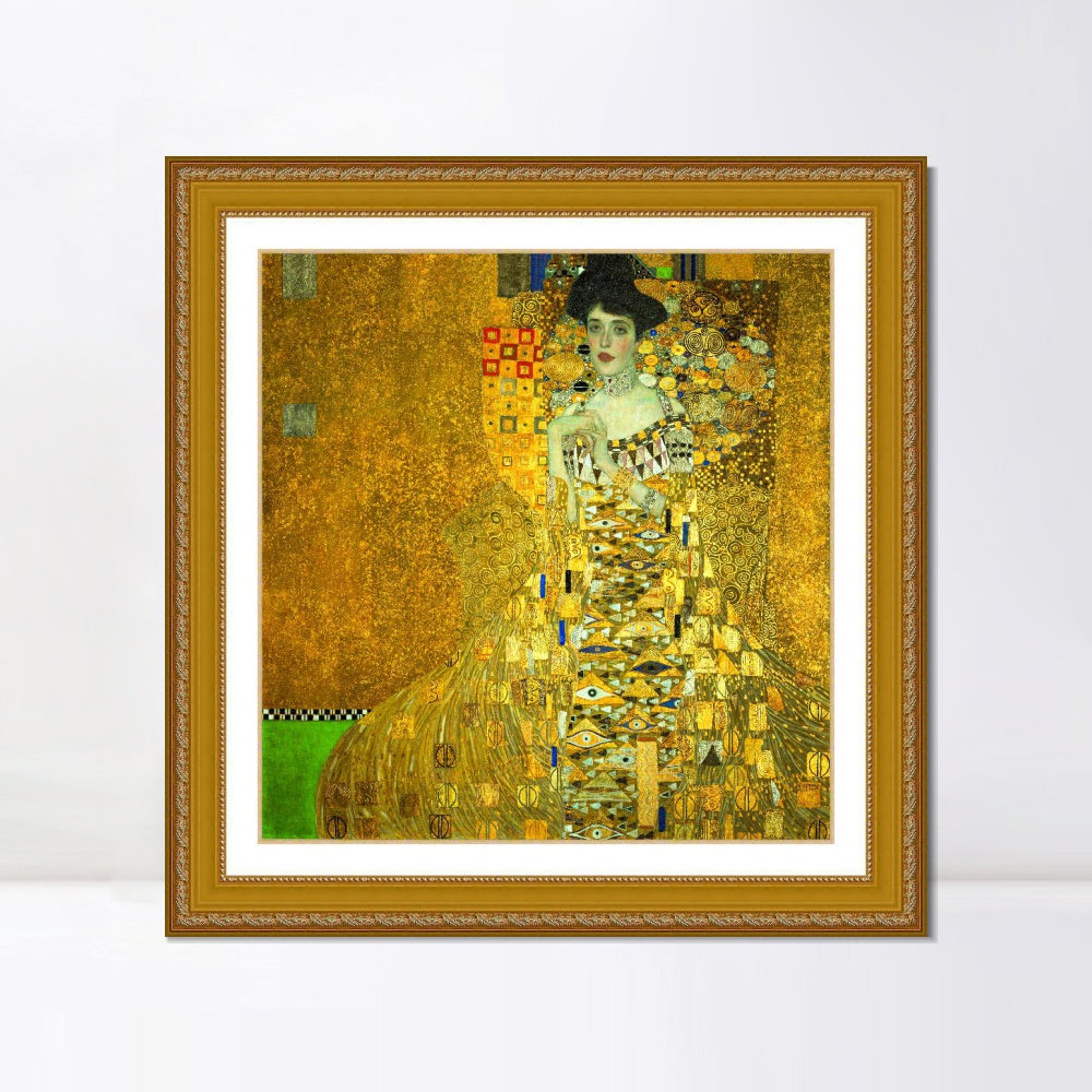 INVIN ART Framed Canvas Art Giclee Print Portrait of Adele Bloch Bauer I 1907 by Gustav Klimt Wall Art