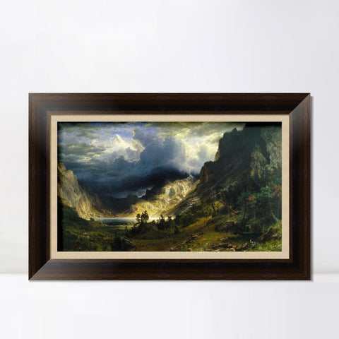 INVIN ART Framed Canvas Art Giclee Print A Storm in the Rocky Mountains by Albert Bierstadt Wall Art Living Room Home Office Decorations