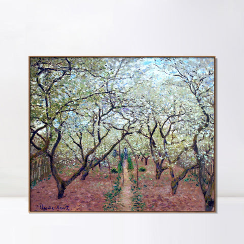 Orchard in Bloom,1879 by Claude Monet Wall Art