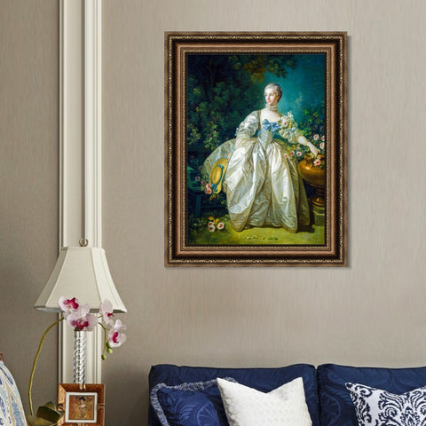 INVIN ART Framed Canvas Art Giclee Print Madame Bergeret by Francois Boucher Wall Art Living Room Home Office Decorations