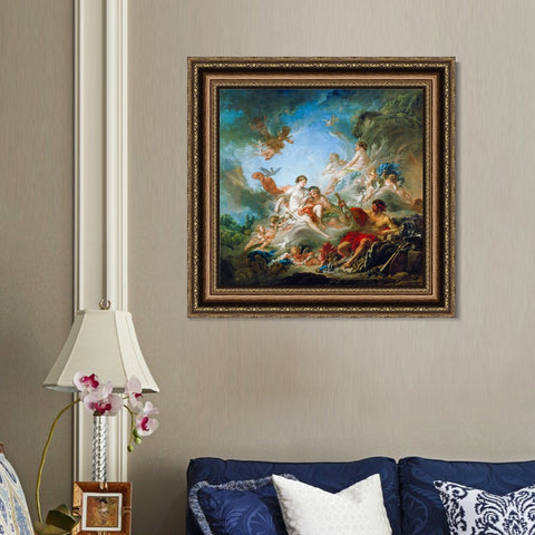 INVIN ART Framed Canvas Art Giclee Print Vulcan Presenting Venus with Arms for Aeneas by Francois Boucher Wall Art Living Room Home Office Decorations