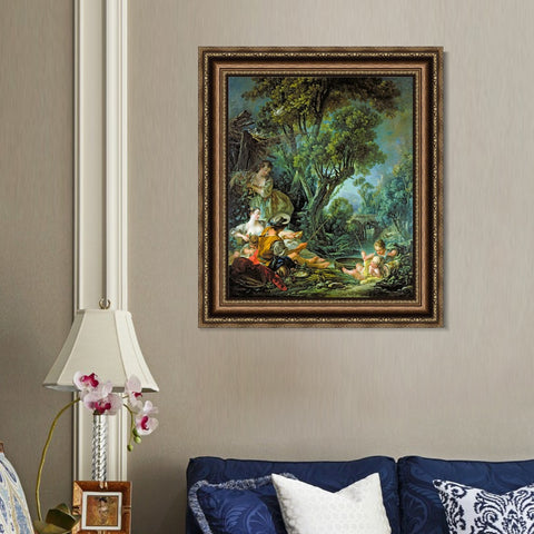 INVIN ART Framed Canvas Art Giclee Print Series#004 by Francois Boucher Wall Art Living Room Home Office Decorations