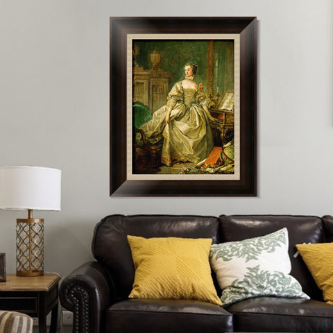 INVIN ART Framed Canvas Art Giclee Print La Marquise de Pompadour by Francois Boucher Wall Art Living Room Home Office Decorations