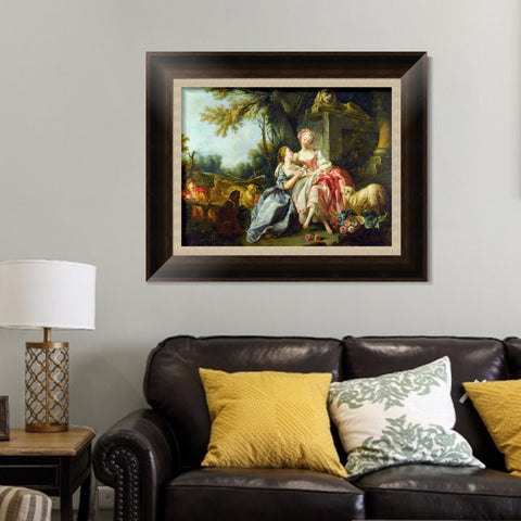 INVIN ART Framed Canvas Art Giclee Print The Billet Doux by Francois Boucher Wall Art Living Room Home Office Decorations