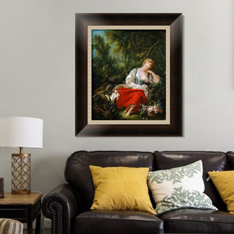 INVIN ART Framed Canvas Art Giclee Print Series#010 by Francois Boucher Wall Art Living Room Home Office Decorations