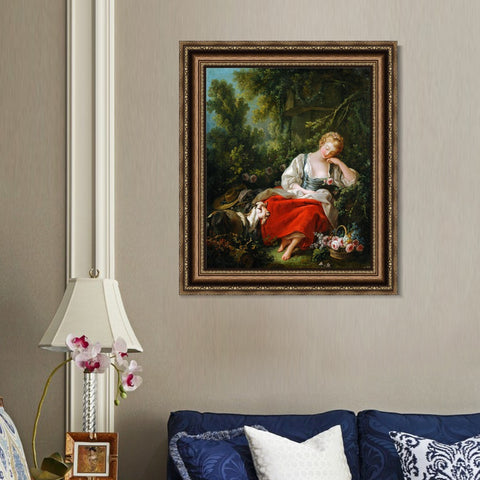 INVIN ART Framed Canvas Art Giclee Print Series#010 by Francois Boucher Wall Art Living Room Home Office Decorations