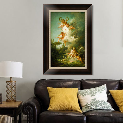 INVIN ART Framed Canvas Art Giclee Print Series#012 by Francois Boucher Wall Art Living Room Home Office Decorations