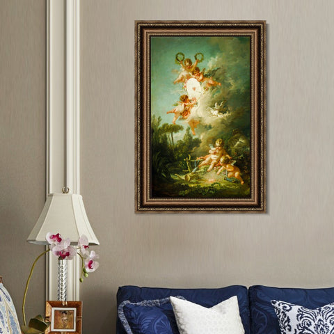 INVIN ART Framed Canvas Art Giclee Print Series#012 by Francois Boucher Wall Art Living Room Home Office Decorations