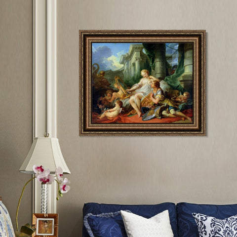 INVIN ART Framed Canvas Art Giclee Print Rinaldo Armida by Francois Boucher Wall Art Living Room Home Office Decorations