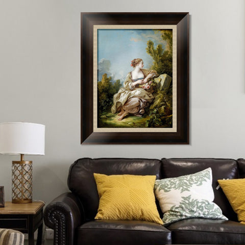 INVIN ART Framed Canvas Art Giclee Print Series#019 by Francois Boucher Wall Art Living Room Home Office Decorations