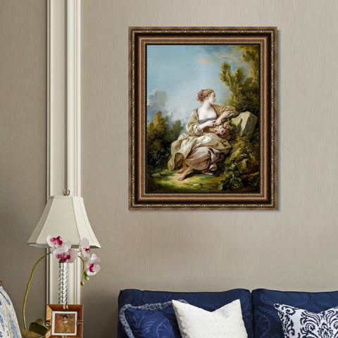 INVIN ART Framed Canvas Art Giclee Print Series#019 by Francois Boucher Wall Art Living Room Home Office Decorations