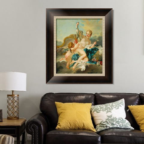 INVIN ART Framed Canvas Art Giclee Print Series#021 by Francois Boucher Wall Art Living Room Home Office Decorations