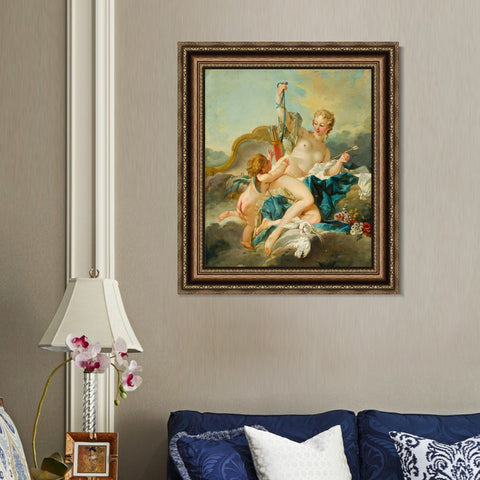 INVIN ART Framed Canvas Art Giclee Print Series#021 by Francois Boucher Wall Art Living Room Home Office Decorations