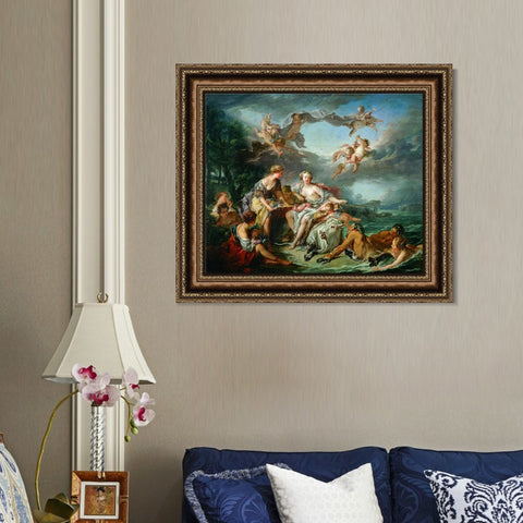 INVIN ART Framed Canvas Art Giclee Print The Abduction of Europa, 1747 by Francois Boucher Wall Art Living Room Home Office Decorations