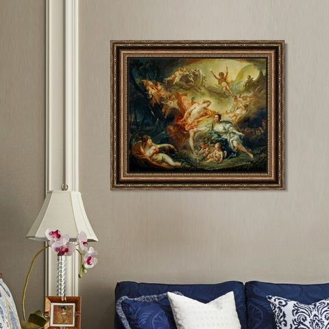 INVIN ART Framed Canvas Art Giclee Print Series#023 by Francois Boucher Wall Art Living Room Home Office Decorations