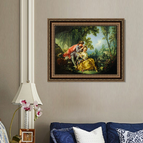 INVIN ART Framed Canvas Art Giclee Print Series#028 by Francois Boucher Wall Art Living Room Home Office Decorations