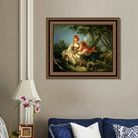 INVIN ART Framed Canvas Art Giclee Print Autumn anagoria by Francois Boucher Wall Art Living Room Home Office Decorations