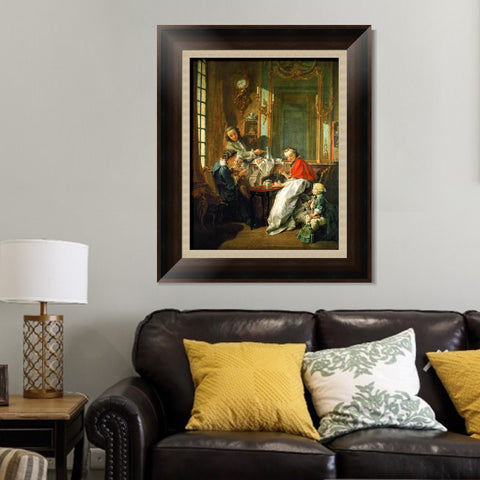 INVIN ART Framed Canvas Art Giclee Print The lunch by Francois Boucher Wall Art Living Room Home Office Decorations