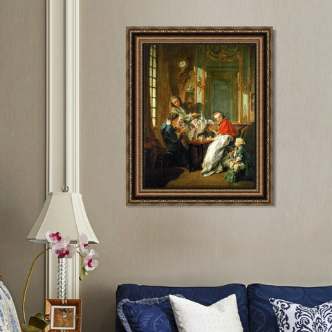 INVIN ART Framed Canvas Art Giclee Print The lunch by Francois Boucher Wall Art Living Room Home Office Decorations