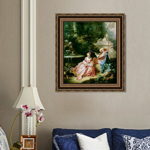 INVIN ART Framed Canvas Art Giclee Print Series#038 by Francois Boucher Wall Art Living Room Home Office Decorations