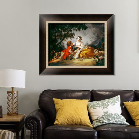 INVIN ART Framed Canvas Art Giclee Print Series#039 by Francois Boucher Wall Art Living Room Home Office Decorations