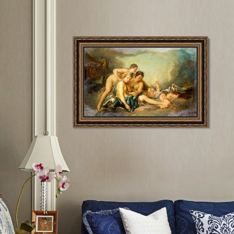 INVIN ART Framed Canvas Art Giclee Print Series#040 by Francois Boucher Wall Art Living Room Home Office Decorations