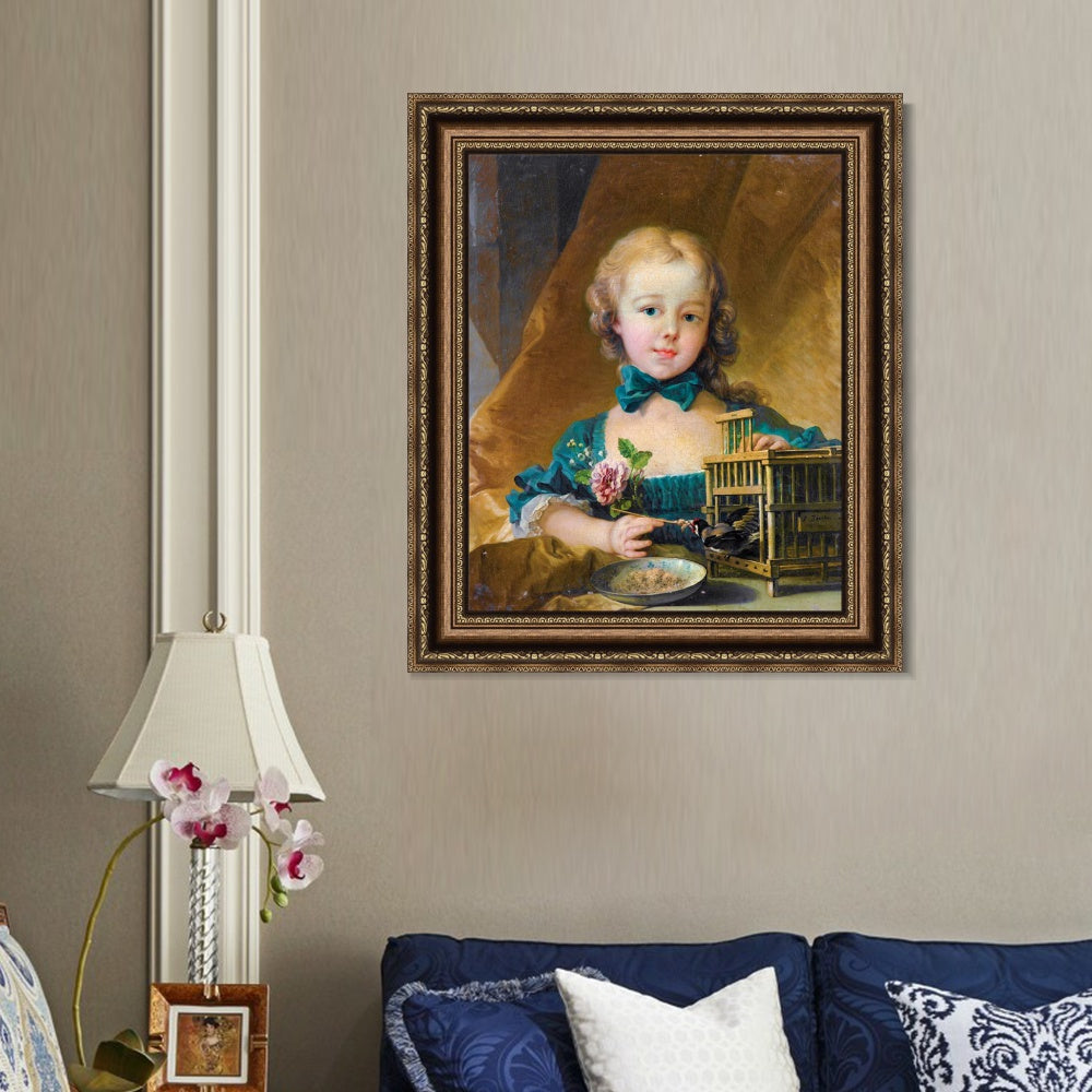 INVIN ART Framed Canvas Art Giclee Print Series#044 by Francois Boucher Wall Art Living Room Home Office Decorations