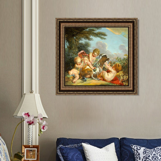 INVIN ART Framed Canvas Art Giclee Print Series#046 by Francois Boucher Wall Art Living Room Home Office Decorations
