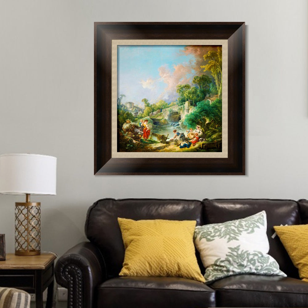 INVIN ART Framed Canvas Art Giclee Print Series#047 by Francois Boucher Wall Art Living Room Home Office Decorations