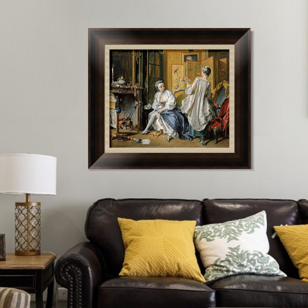 INVIN ART Framed Canvas Art Giclee Print Series#050 by Francois Boucher Wall Art Living Room Home Office Decorations
