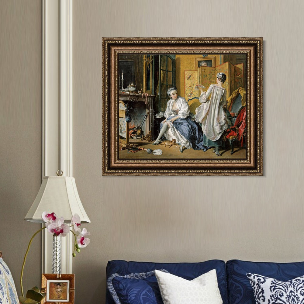 INVIN ART Framed Canvas Art Giclee Print Series#050 by Francois Boucher Wall Art Living Room Home Office Decorations