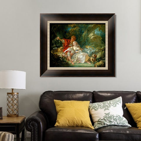 INVIN ART Framed Canvas Art Giclee Print Pastorale,1760 by Francois Boucher Wall Art Living Room Home Office Decorations