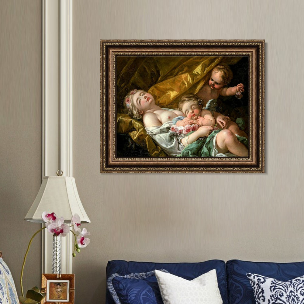 INVIN ART Framed Canvas Art Giclee Print Series#053 by Francois Boucher Wall Art Living Room Home Office Decorations